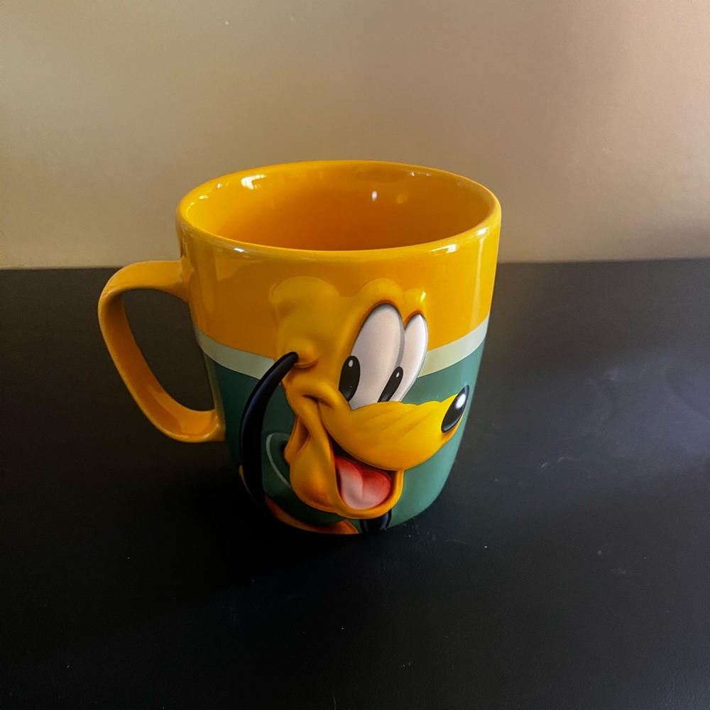 Disney Yellow and Green 3D Pluto Ceramic Mug